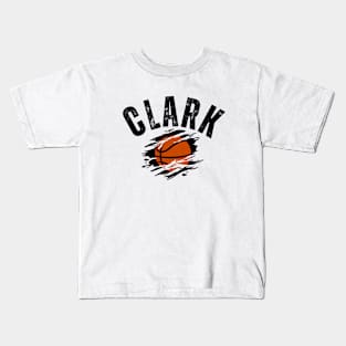 clark basketball Jersey black v 2 Kids T-Shirt